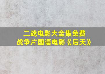 二战电影大全集免费 战争片国语电影《后天》